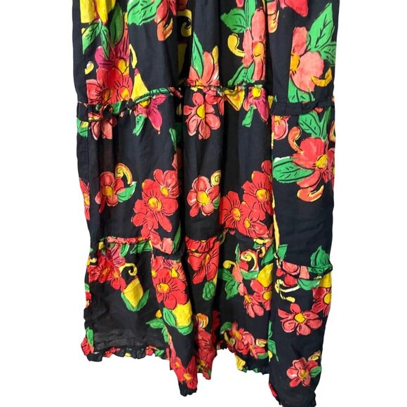 ModaPosa Women's Maxi Length Smocked Bodice Tropical Floral Tiered Dress Size M - Picture 5 of 12